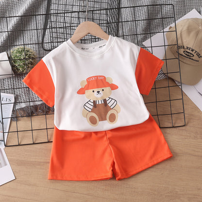 Children's Summer Casual Short Sleeve Outfit Set