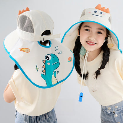 Children's sun hat with neck protection and wraparound scarf