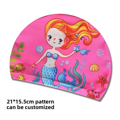 Children's swimming caps for boys and girls do not hold their heads