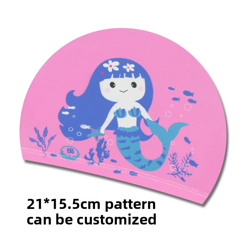 Children's swimming caps for boys and girls do not hold their heads