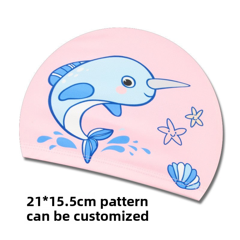 Children's swimming caps for boys and girls do not hold their heads