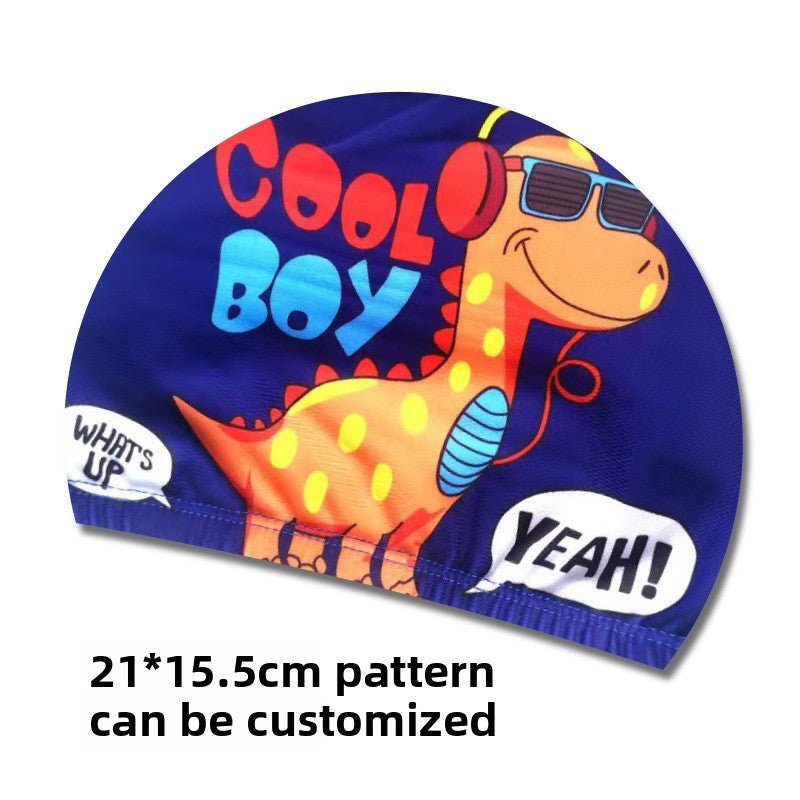 Children's swimming caps for boys and girls do not hold their heads