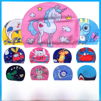 Children's swimming caps for boys and girls do not hold their heads