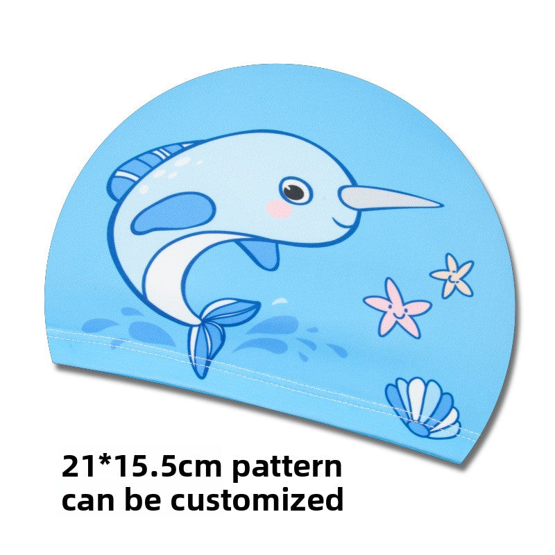 Children's swimming caps for boys and girls do not hold their heads