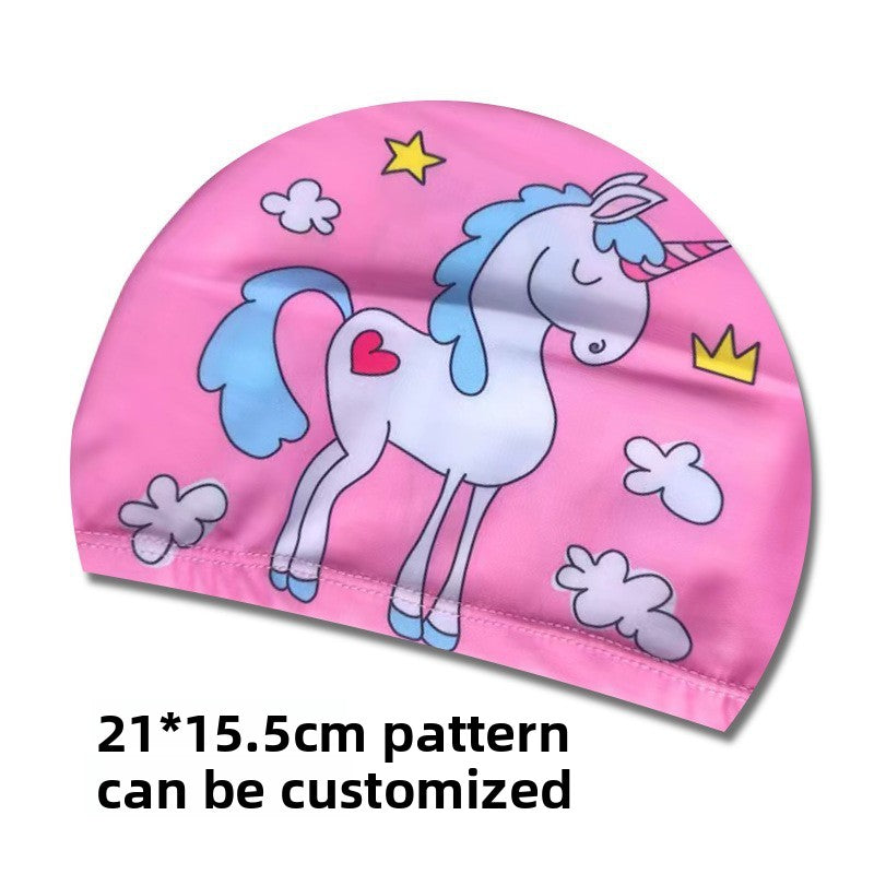 Children's swimming caps for boys and girls do not hold their heads