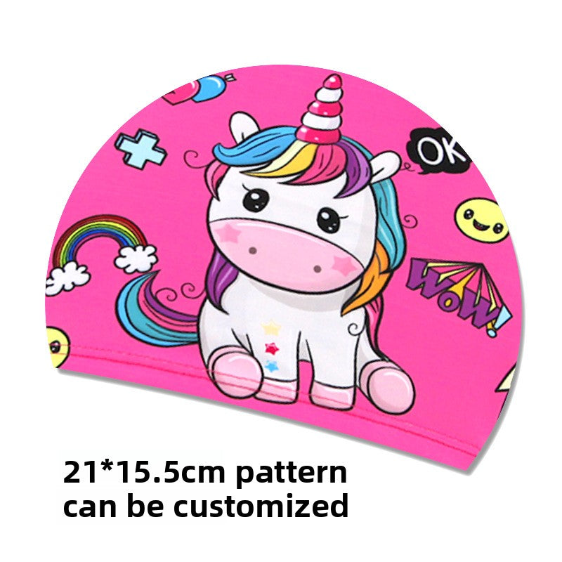 Children's swimming caps for boys and girls do not hold their heads