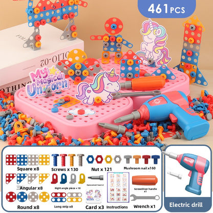 Children's Toy Electric Drill DIY Repair Screw Tool Box
