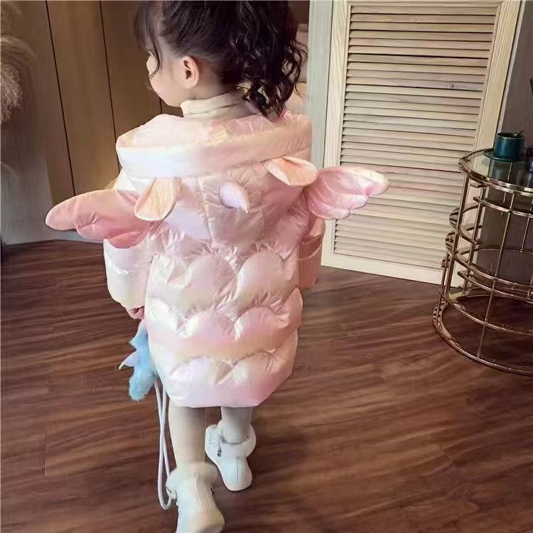 Children's Wing-Style Down Jacket for Warmth and Winter Protection