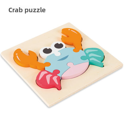 Children's Wooden 3D Cartoon Puzzle Educational Toy