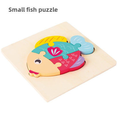 Children's Wooden 3D Cartoon Puzzle Educational Toy