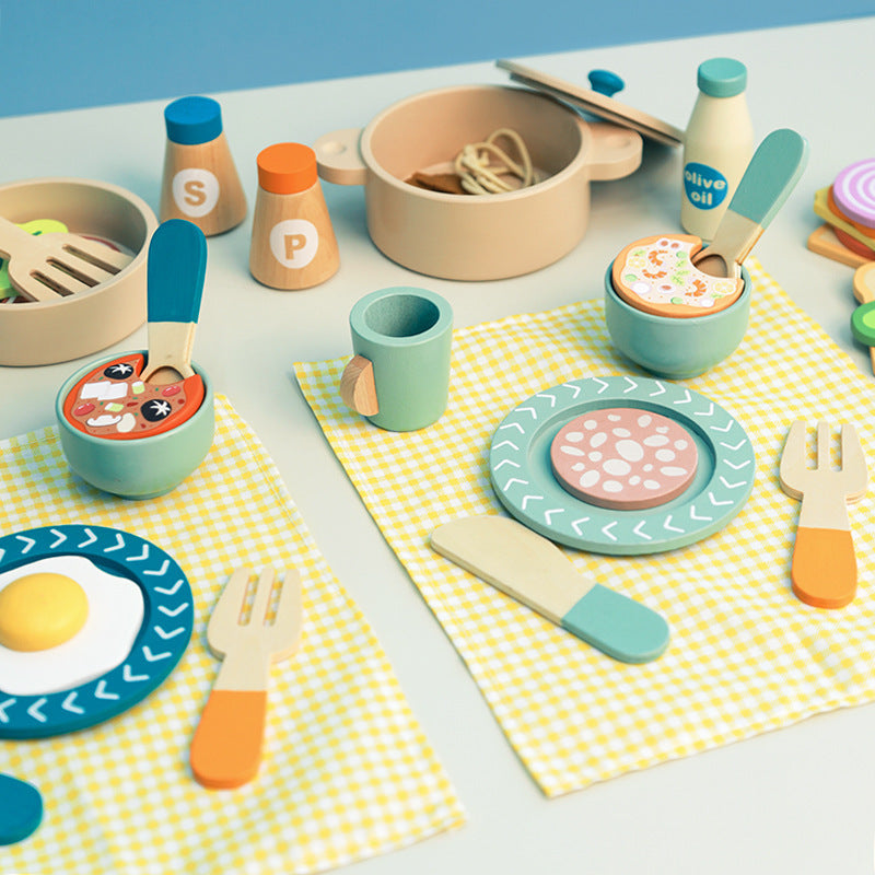 Children's Wooden Kitchen Toy Set