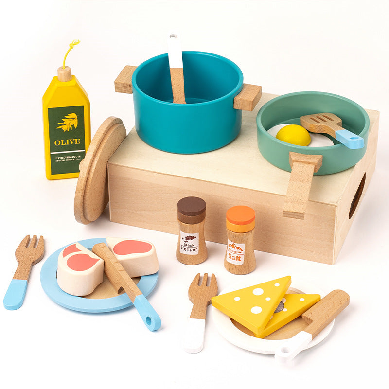 Children's Wooden Kitchen Toy Set