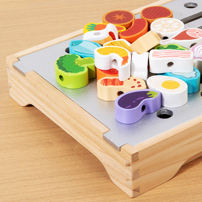 Children's Wooden Simulation Kitchen BBQ Grill Toy