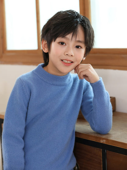 Children's Wool Knitwear Half Turtleneck Pullover