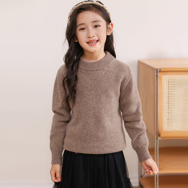 Children's Wool Knitwear Half Turtleneck Pullover