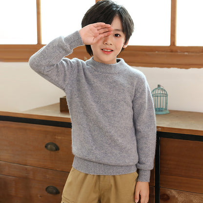 Children's Wool Knitwear Half Turtleneck Pullover