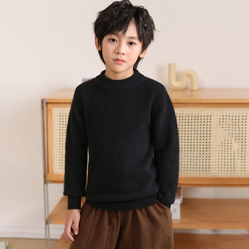 Children's Wool Knitwear Half Turtleneck Pullover
