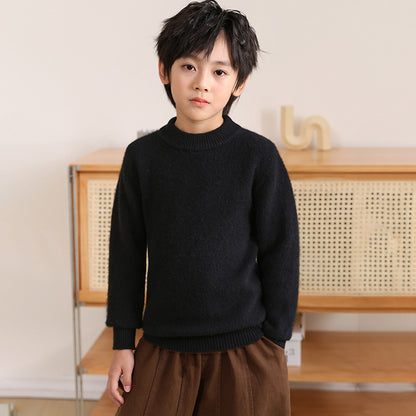 Children's Wool Knitwear Half Turtleneck Pullover