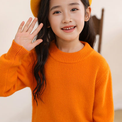 Children's Wool Knitwear Half Turtleneck Pullover