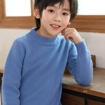 Children's Wool Knitwear Half Turtleneck Pullover