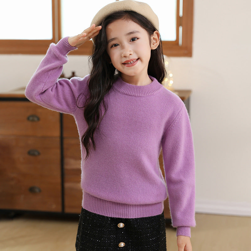 Children's Wool Knitwear Half Turtleneck Pullover