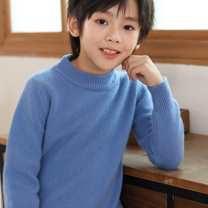 Children's Wool Knitwear Half Turtleneck Pullover