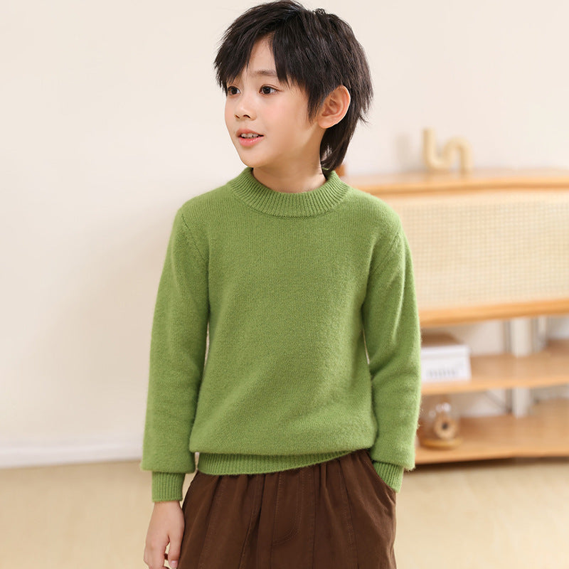 Children's Wool Knitwear Half Turtleneck Pullover