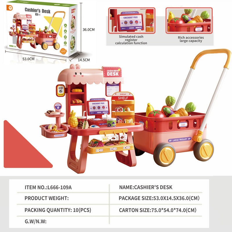 Children Simulation Supermarket Shopping Cart Toy Set