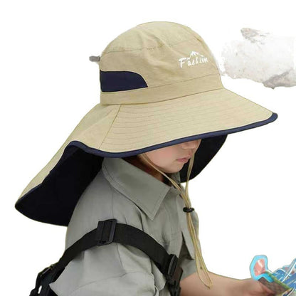 Children Sun Protection Hat with Neck Cover