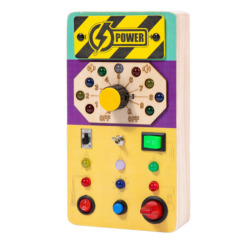 Children Wooden LED Educational Busy Block Toy
