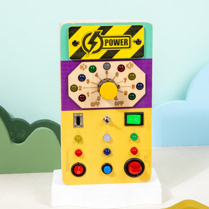 Children Wooden LED Educational Busy Block Toy
