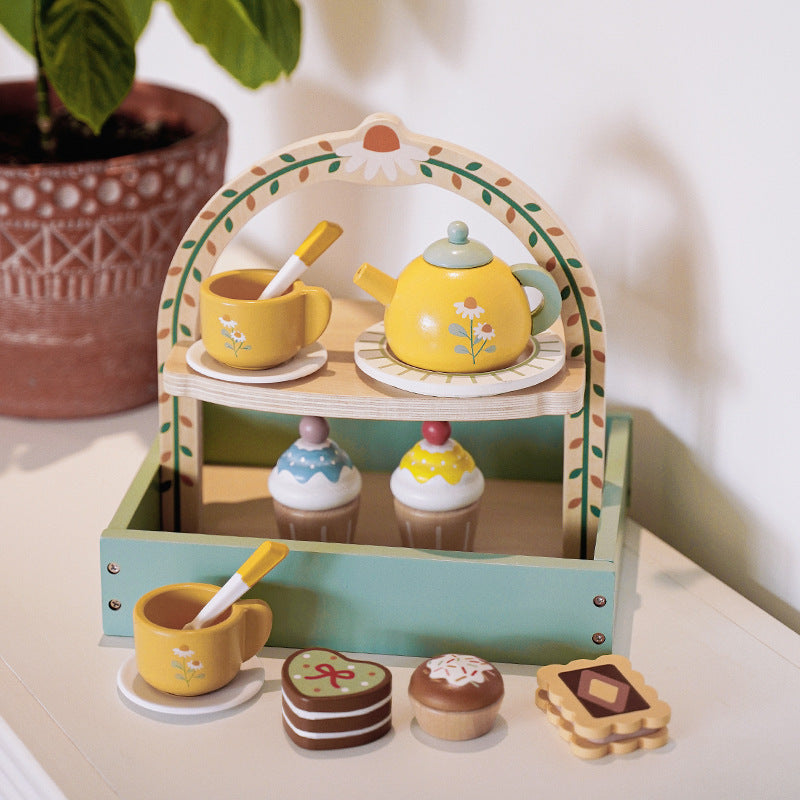 Children Wooden Simulation Tea Set Kitchen Play Toys