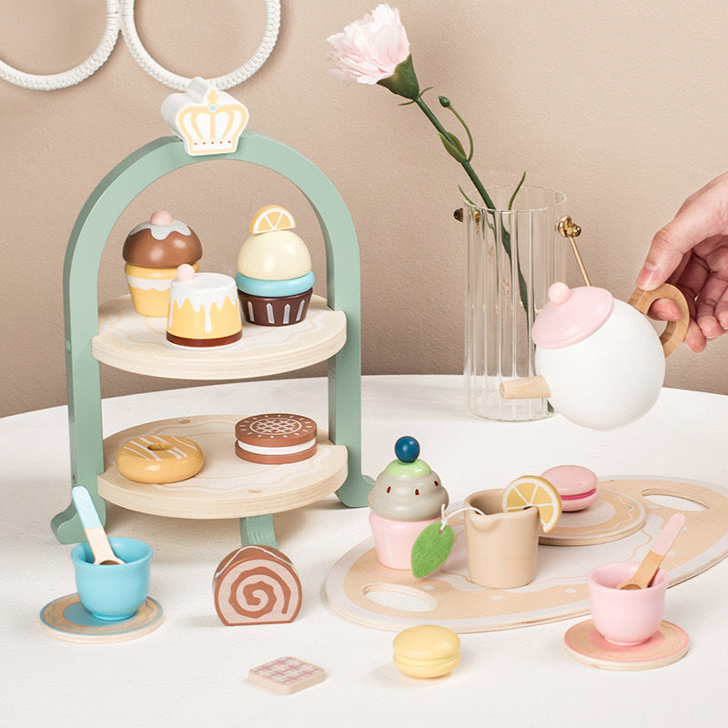 Children Wooden Simulation Tea Set Kitchen Play Toys