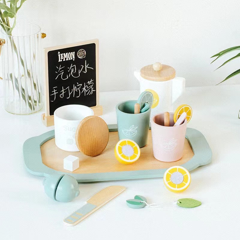 Children Wooden Simulation Tea Set Kitchen Play Toys