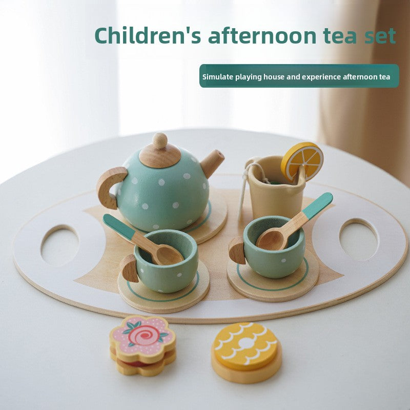 Children Wooden Simulation Tea Set Kitchen Play Toys