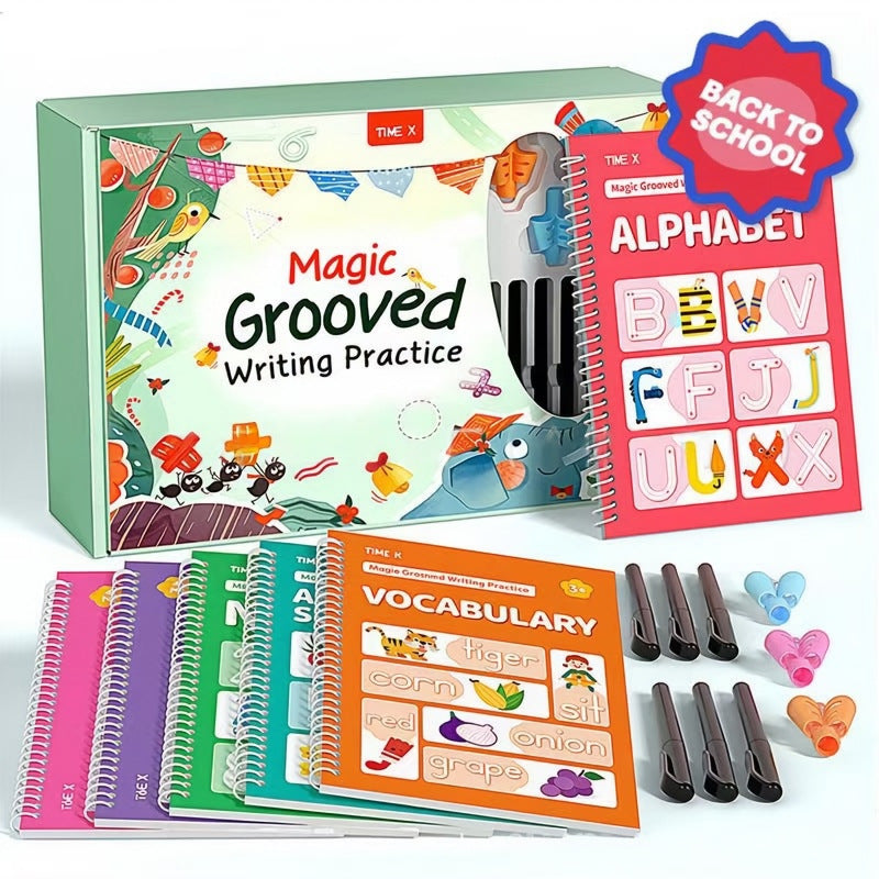 children writing book