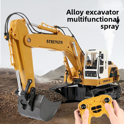 Childrens Alloy Excavator Toy with Light Music Spray Projection
