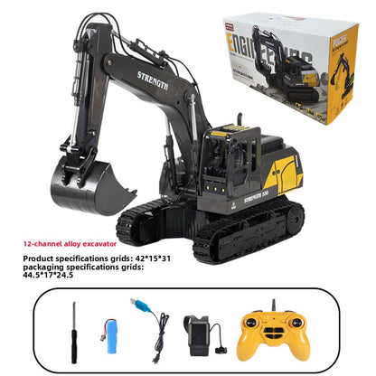Childrens Alloy Excavator Toy with Light Music Spray Projection
