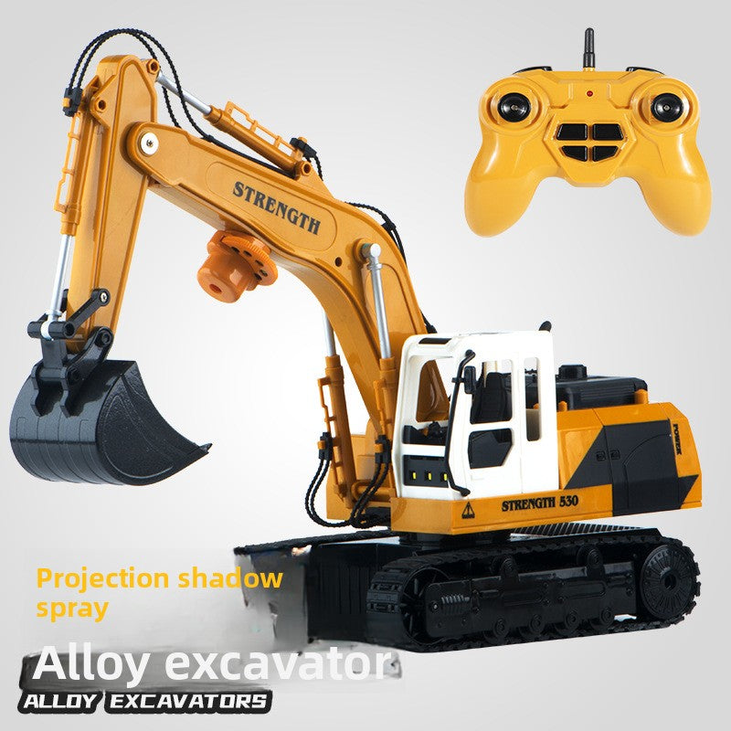 Childrens Alloy Excavator Toy with Light Music Spray Projection
