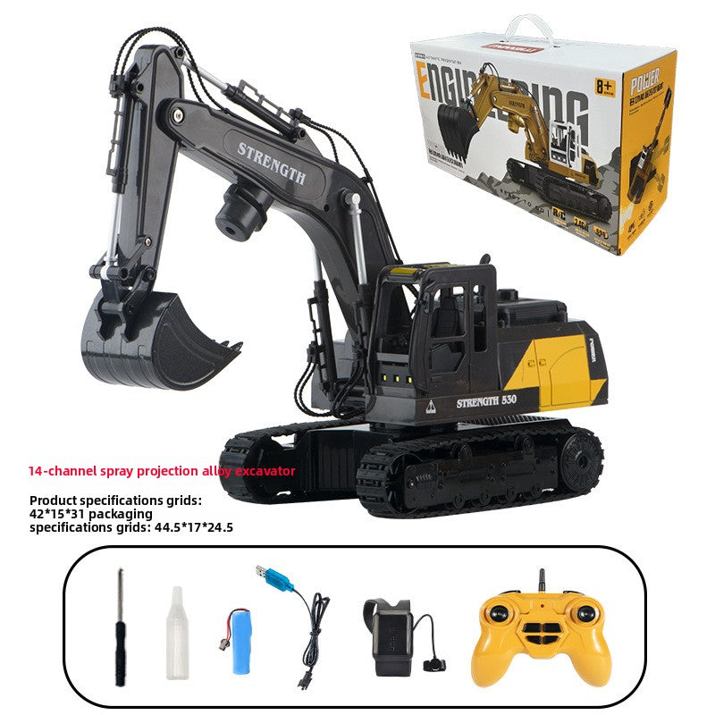 Childrens Alloy Excavator Toy with Light Music Spray Projection