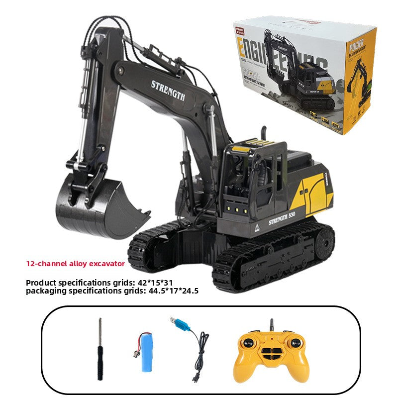 Childrens Alloy Excavator Toy with Light Music Spray Projection
