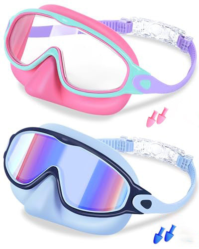 Childrens Anti-Fog Swimming Goggles with Nose Cover