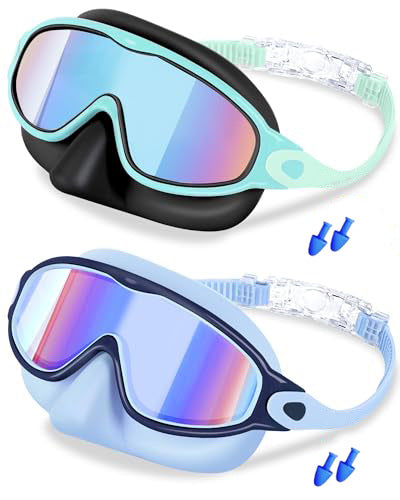 Childrens Anti-Fog Swimming Goggles with Nose Cover