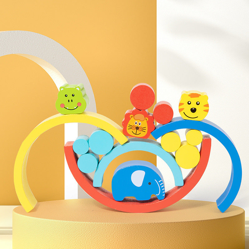 Childrens Balanced Tactile Stacking Wooden Blocks