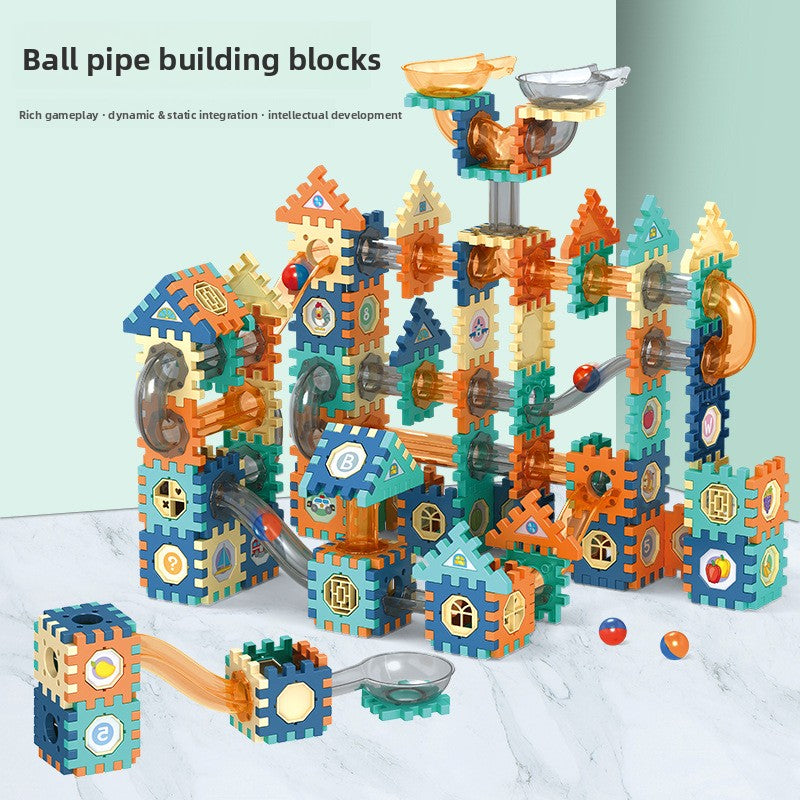 Childrens Ball Track Building Blocks Slide Marbles Maze Toy