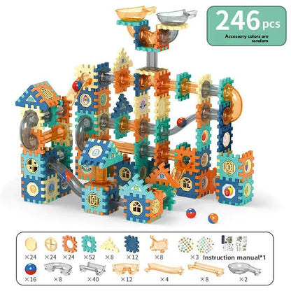 Childrens Ball Track Building Blocks Slide Marbles Maze Toy