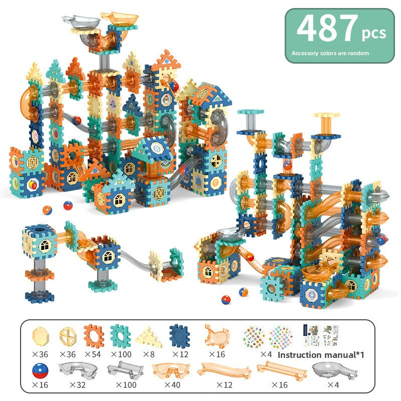 Childrens Ball Track Building Blocks Slide Marbles Maze Toy