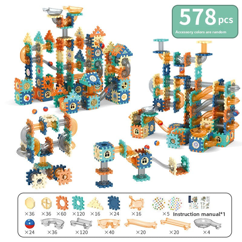 Childrens Ball Track Building Blocks Slide Marbles Maze Toy