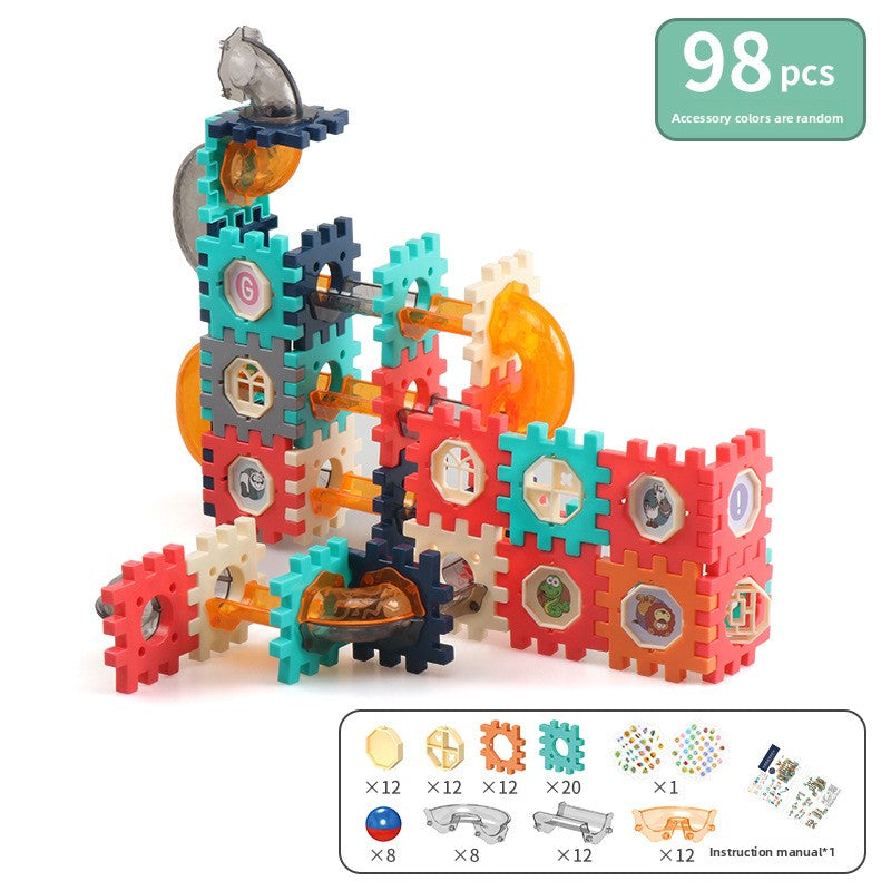 Childrens Ball Track Building Blocks Slide Marbles Maze Toy