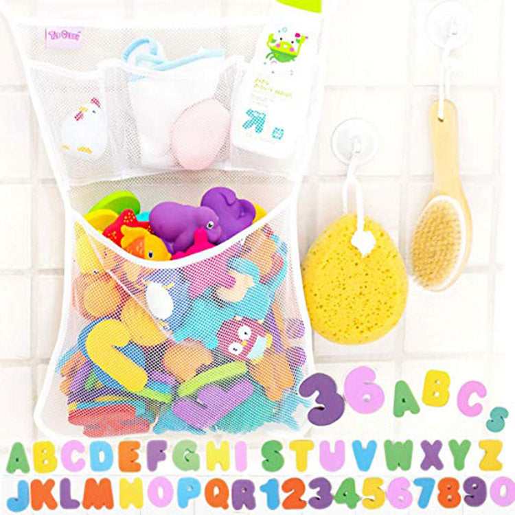 Childrens Bath Toy Set with Letters Numbers and Storage